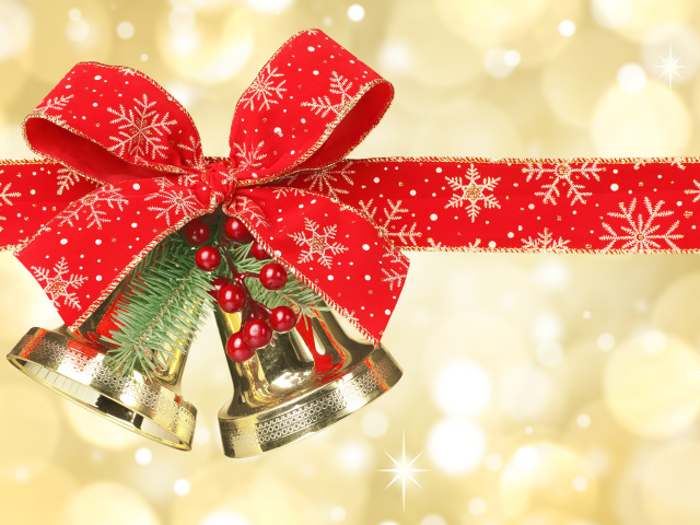 Christmas tree bell wallpaper 640x480