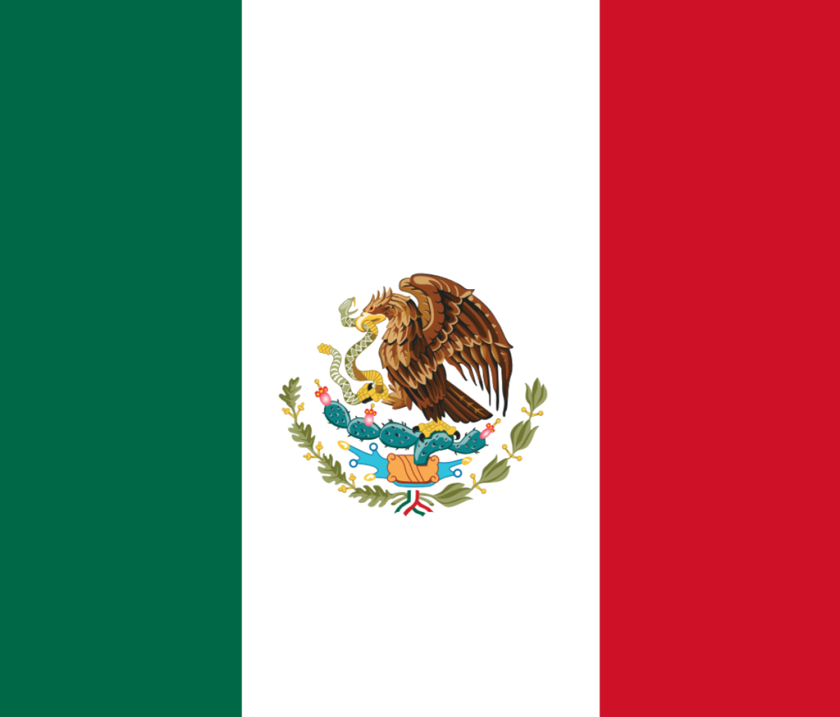 Das Mexican Flag Wallpaper 1200x1024