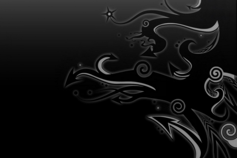 Fondo de pantalla 3D Black 480x320