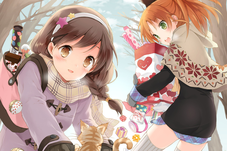 Yua and Sayuki Ayase in Your Diary Visual Novel wallpaper