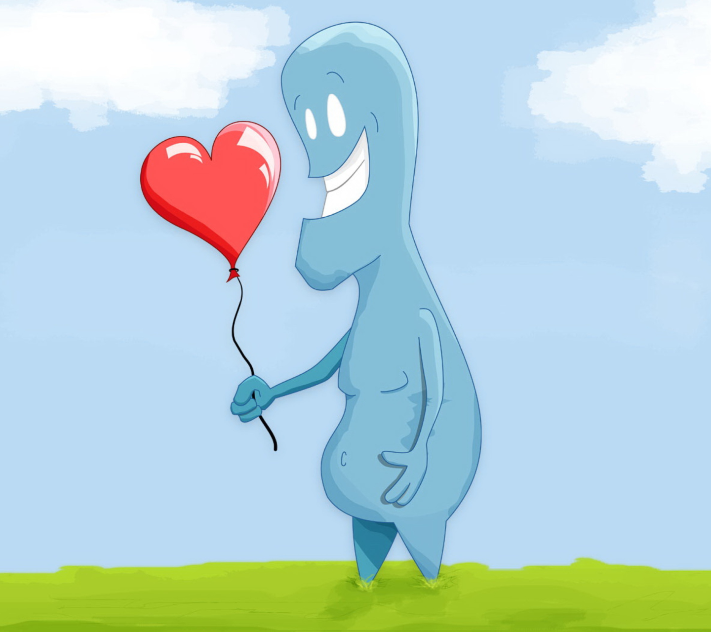 Screenshot №1 pro téma Blue Monster In Love 1440x1280