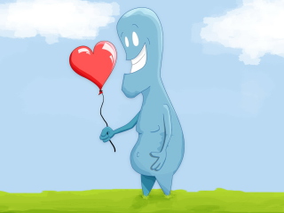 Sfondi Blue Monster In Love 320x240