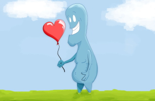 Blue Monster In Love - Obrázkek zdarma pro 320x240