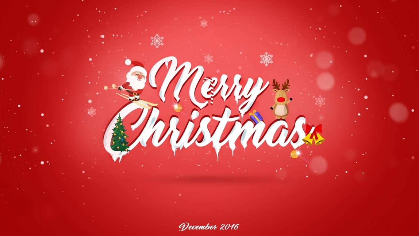 Sfondi Merry Christmas Calendar 2016, 2017 1366x768