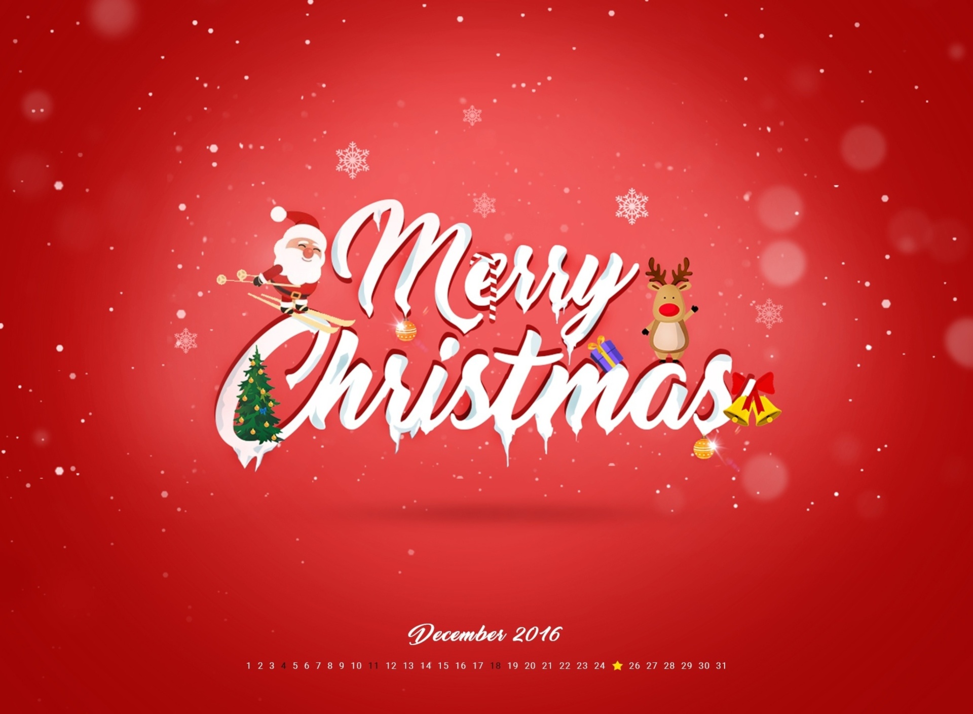 Обои Merry Christmas Calendar 2016, 2017 1920x1408