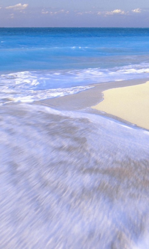 White Beach And Blue Water wallpaper 480x800