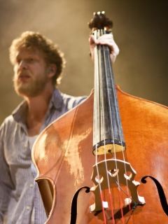 Man With Contrabass wallpaper 240x320