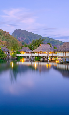 Das French Polynesia Beach Resort Wallpaper 240x400