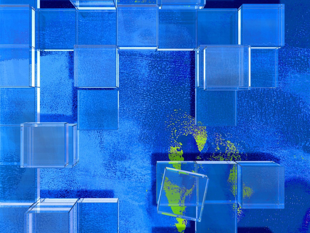 Das Blue Squares Wallpaper 1024x768