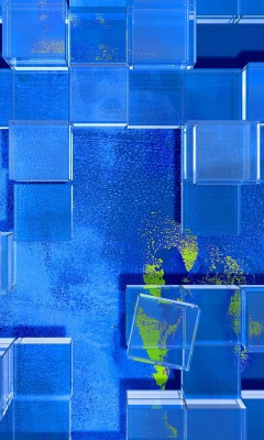 Das Blue Squares Wallpaper 240x400