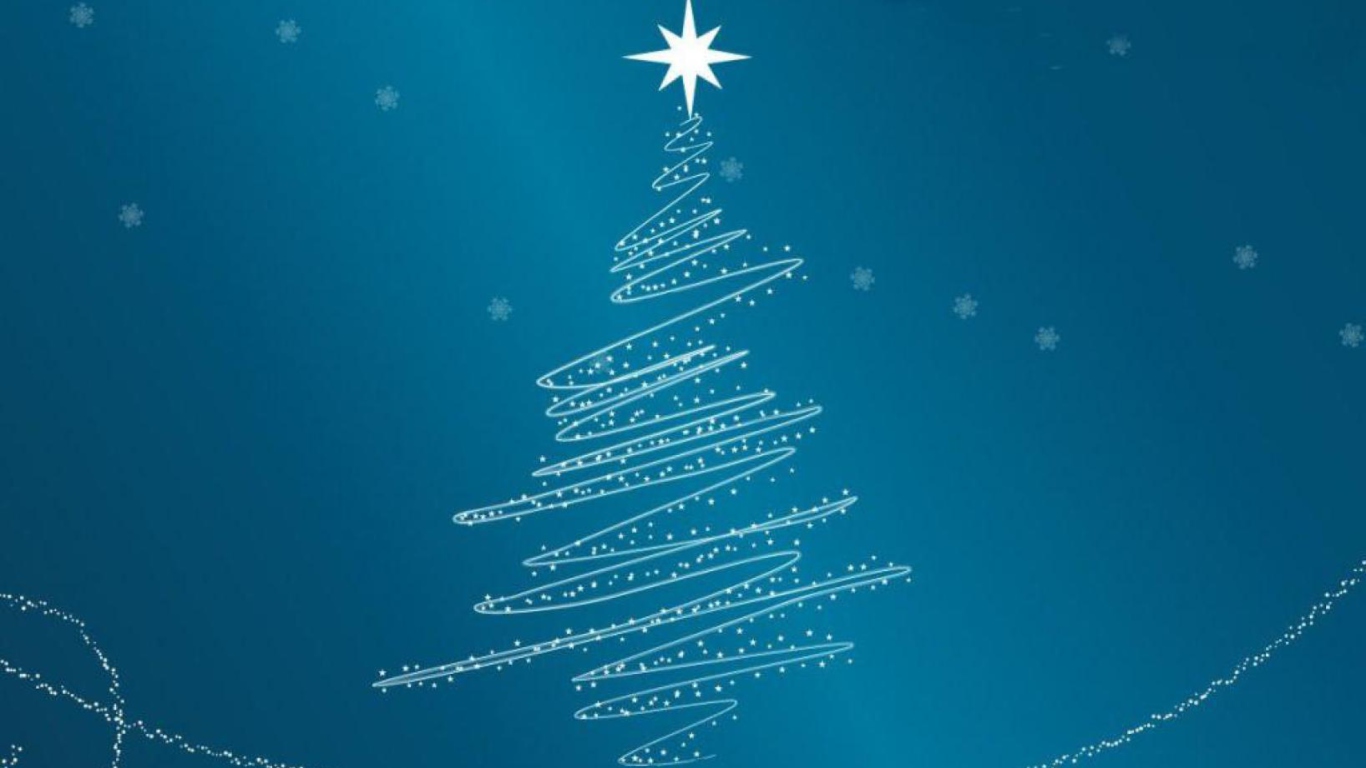 Screenshot №1 pro téma Blue Xmas Tree 1366x768