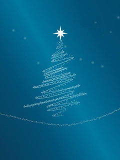 Das Blue Xmas Tree Wallpaper 240x320