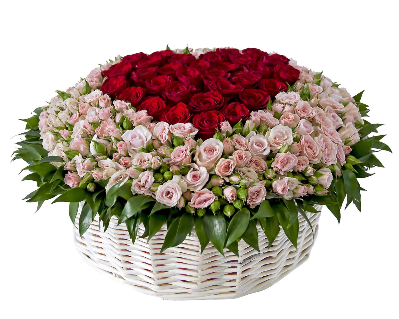 Fondo de pantalla Basket of Roses from Florist 1280x1024