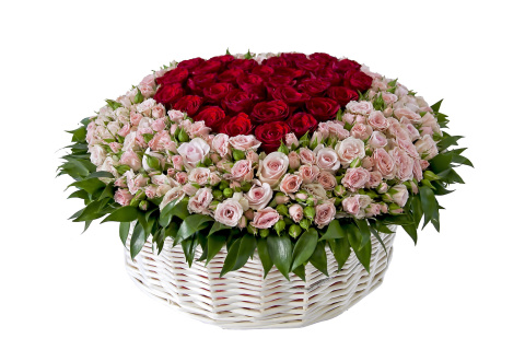 Обои Basket of Roses from Florist 480x320