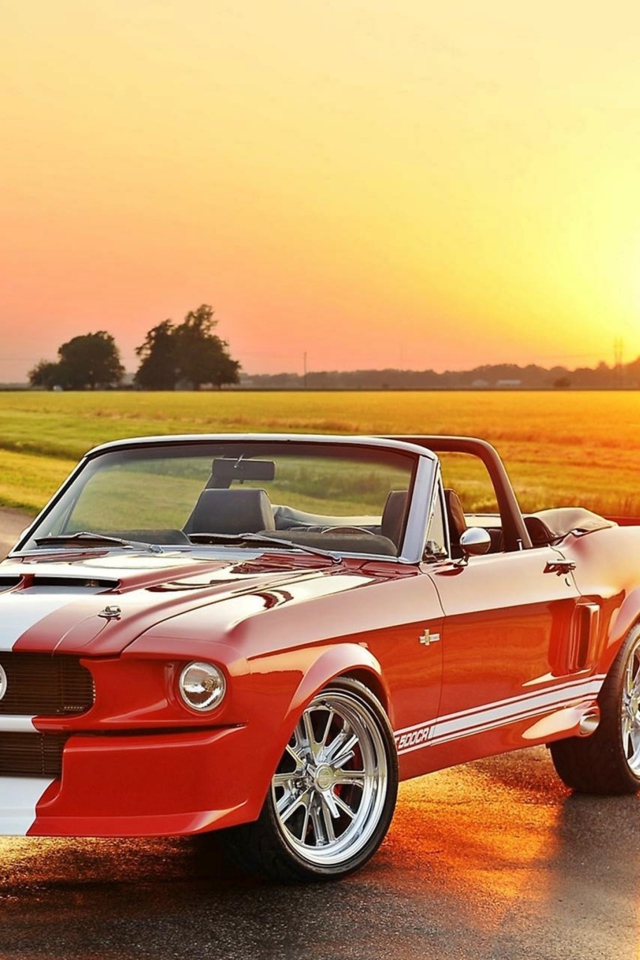 1965 Ford Mustang Convertible wallpaper 640x960