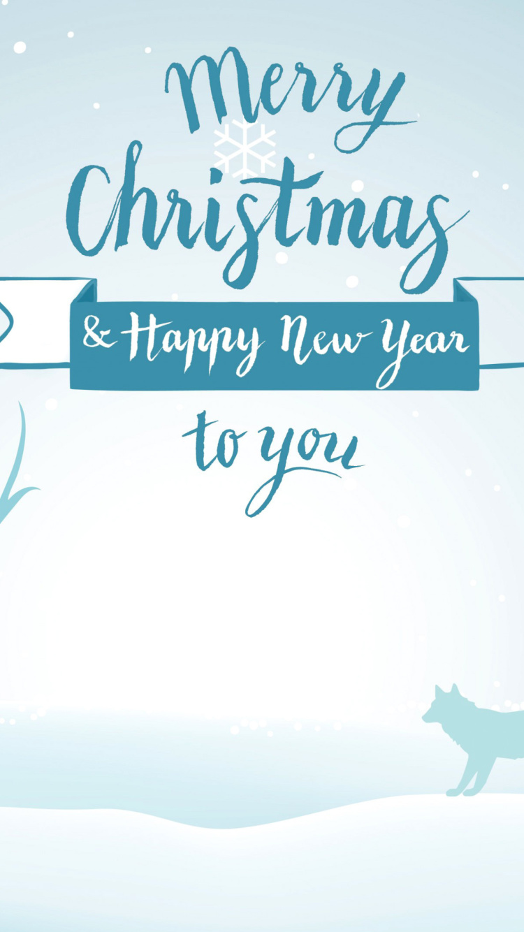 Das Merry Christmas and Happy New Year Wallpaper 750x1334