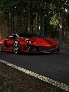 Обои Red Lamborghini 240x320