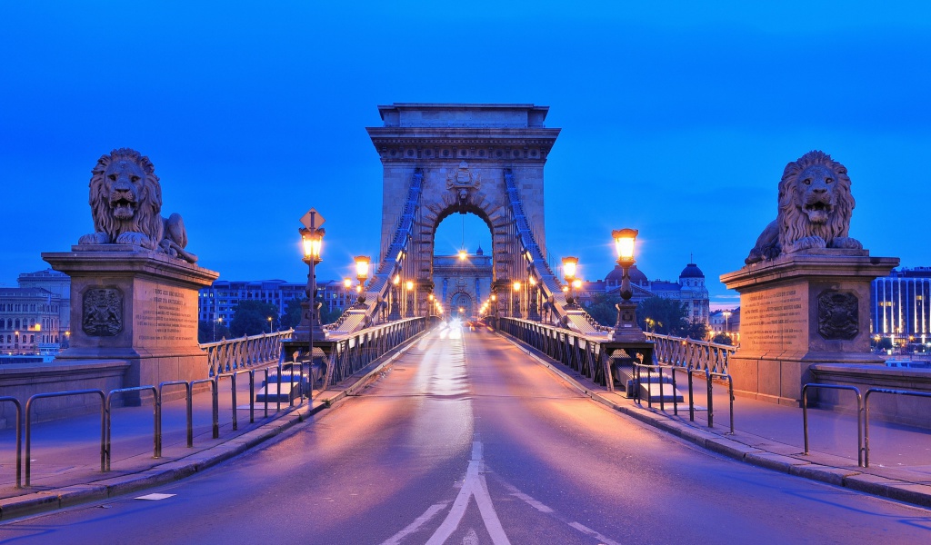 Обои Budapest - Chain Bridge 1024x600