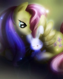 Fondo de pantalla Little Pony And Rabbit 128x160