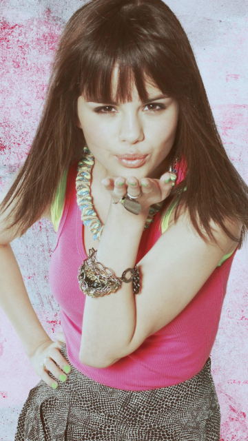 Selena Gomez Kiss wallpaper 360x640