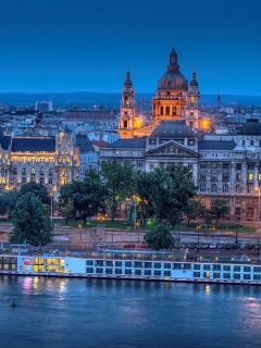 Budapest St Stephens Basilica and Danube Chain Bridge screenshot #1 240x320