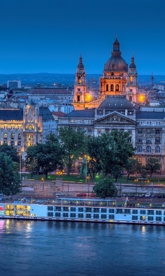 Budapest St Stephens Basilica and Danube Chain Bridge screenshot #1 240x400