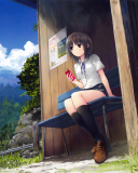 Das Anime School Girl Wallpaper 128x160