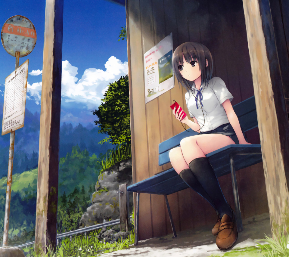 Fondo de pantalla Anime School Girl 960x854