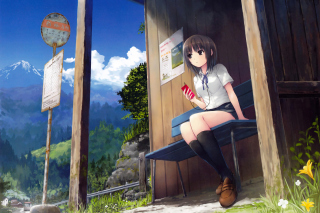 Anime School Girl - Obrázkek zdarma pro 176x144