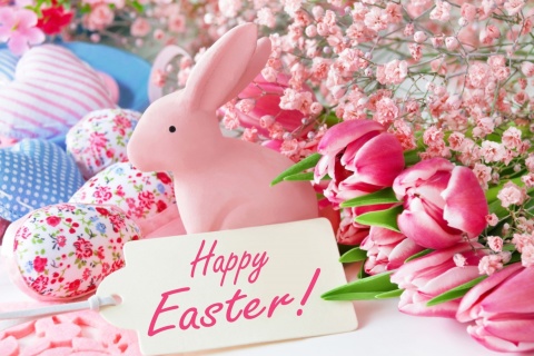 Pink Easter Decoration wallpaper 480x320