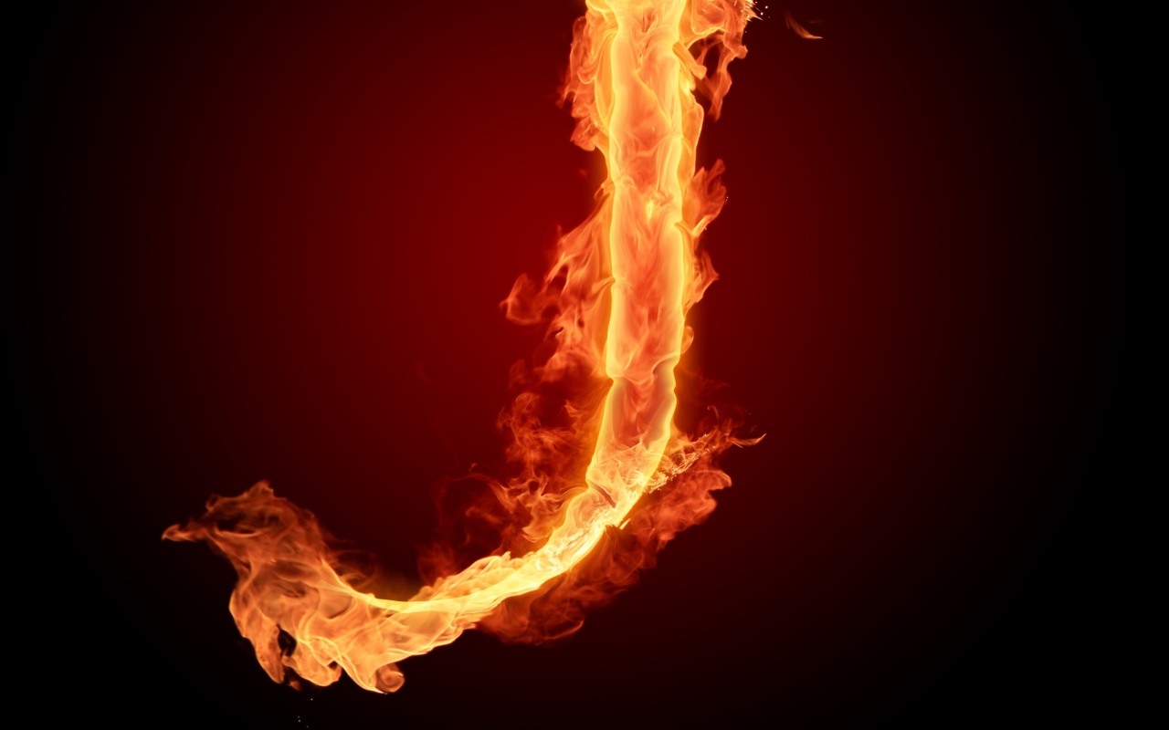 Fondo de pantalla Fire Letter J 1280x800