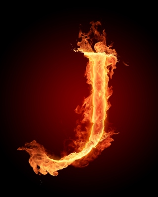 Fire Letter J - Obrázkek zdarma pro iPhone 5S