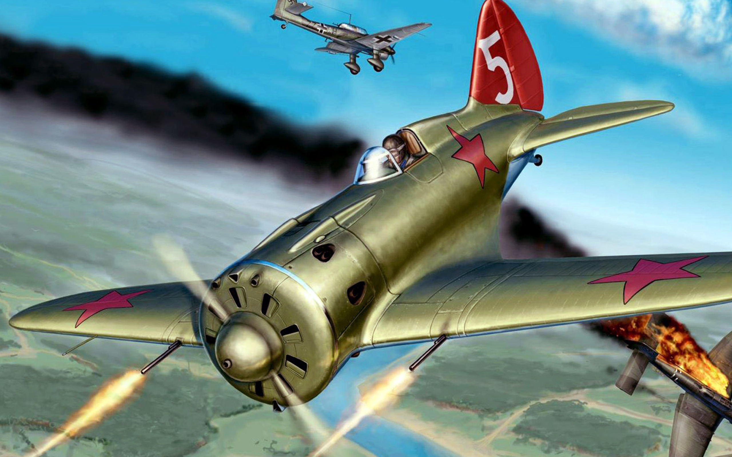 Das Ilyushin Il 2 Attack aircraft in Amateur flight simulation Wallpaper 2560x1600