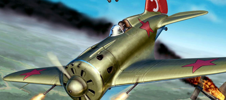 Fondo de pantalla Ilyushin Il 2 Attack aircraft in Amateur flight simulation 720x320