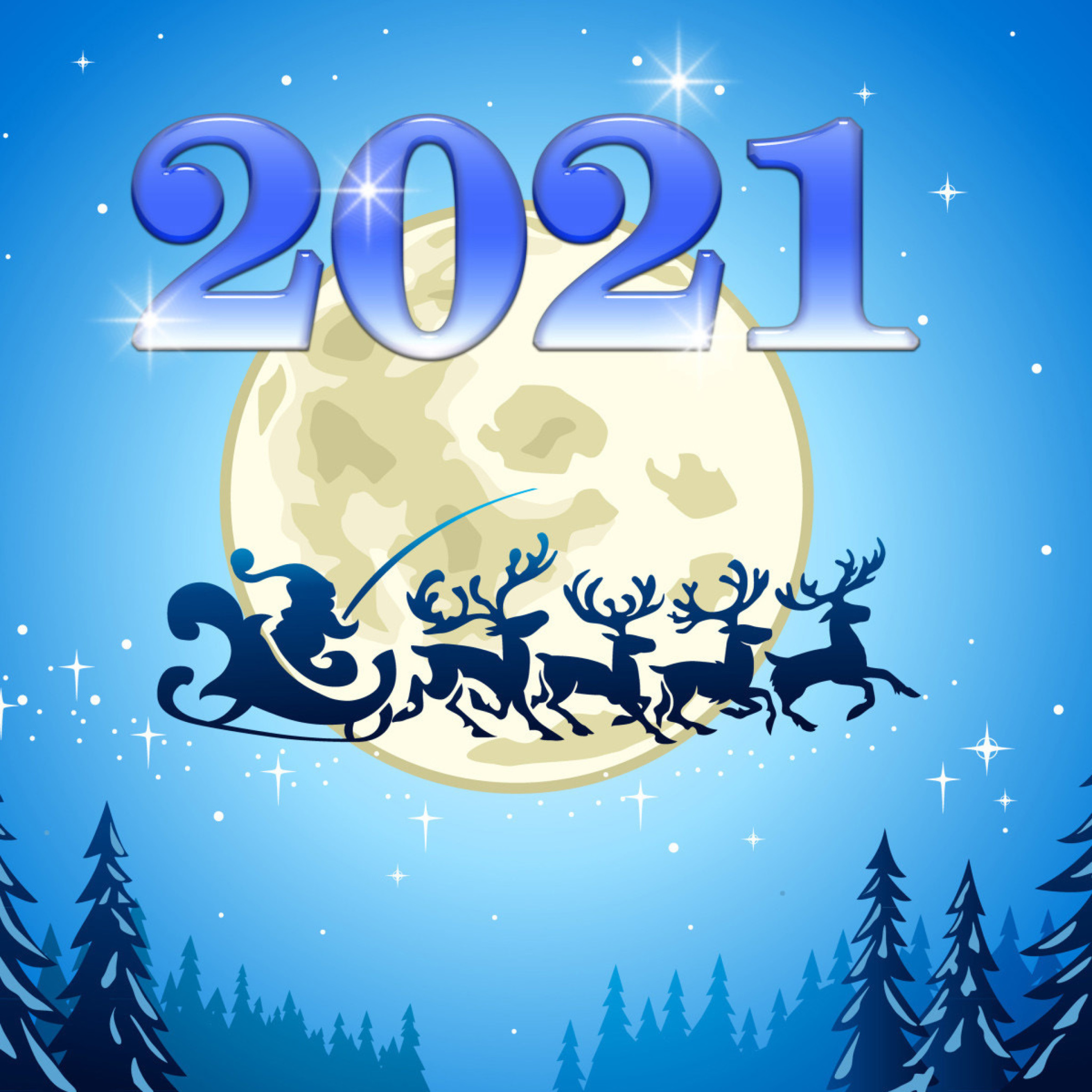 Обои 2021 New Year Night 2048x2048