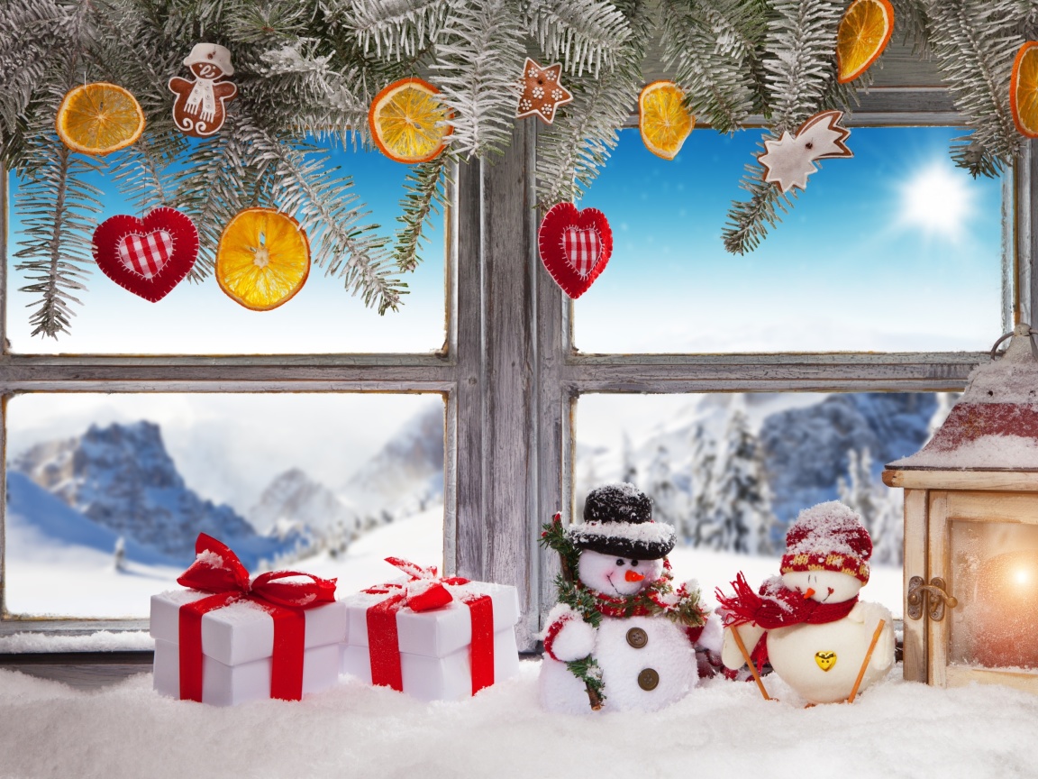 Fondo de pantalla Winter Window Decoration 1152x864