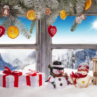 Winter Window Decoration - Fondos de pantalla gratis para 128x128