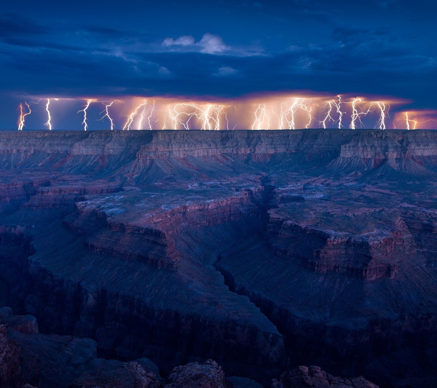 Das Grand Canyon Lightning Wallpaper 1440x1280