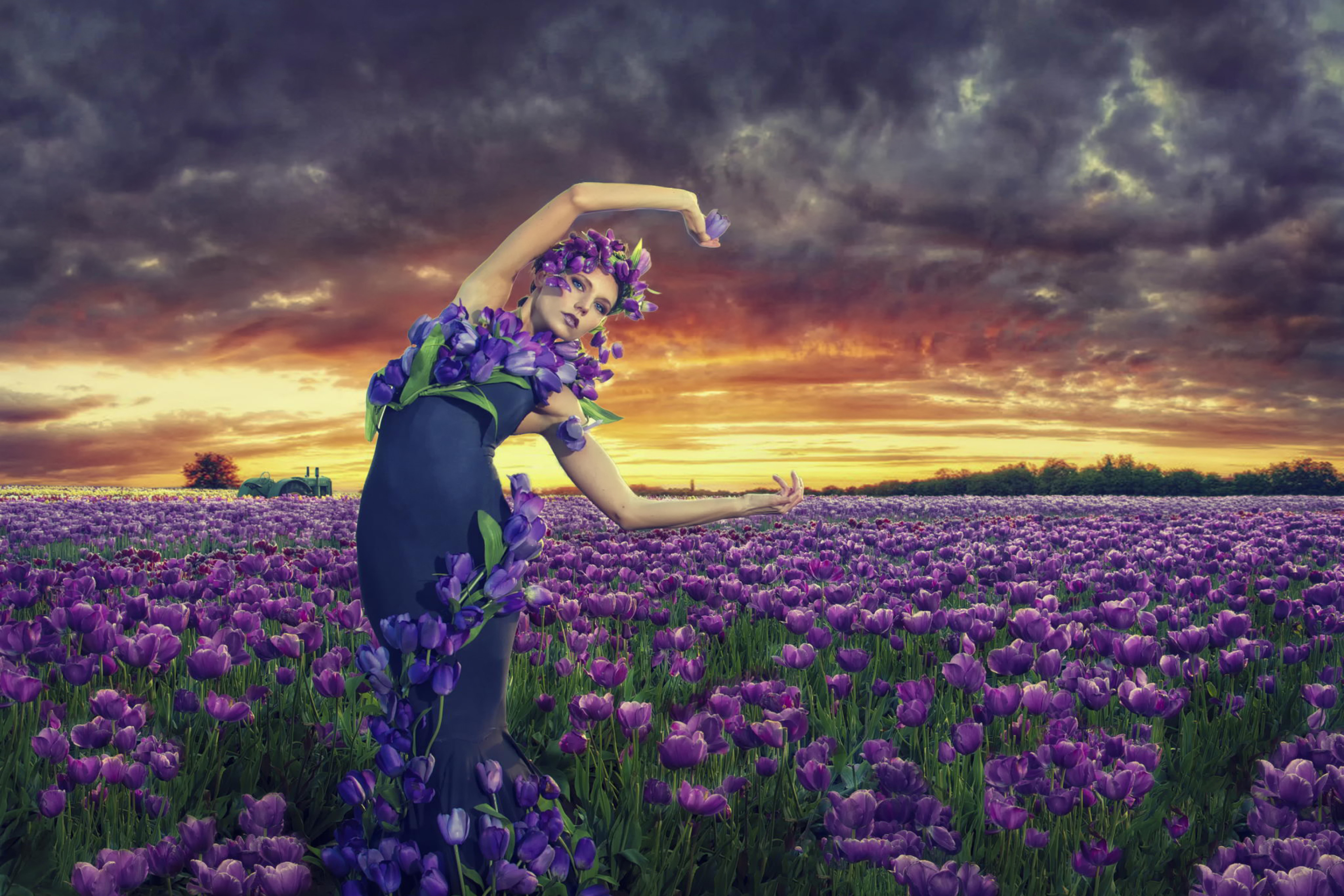 Screenshot №1 pro téma Purple Tulip Princess 2880x1920