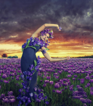 Purple Tulip Princess - Obrázkek zdarma pro Nokia Asha 308