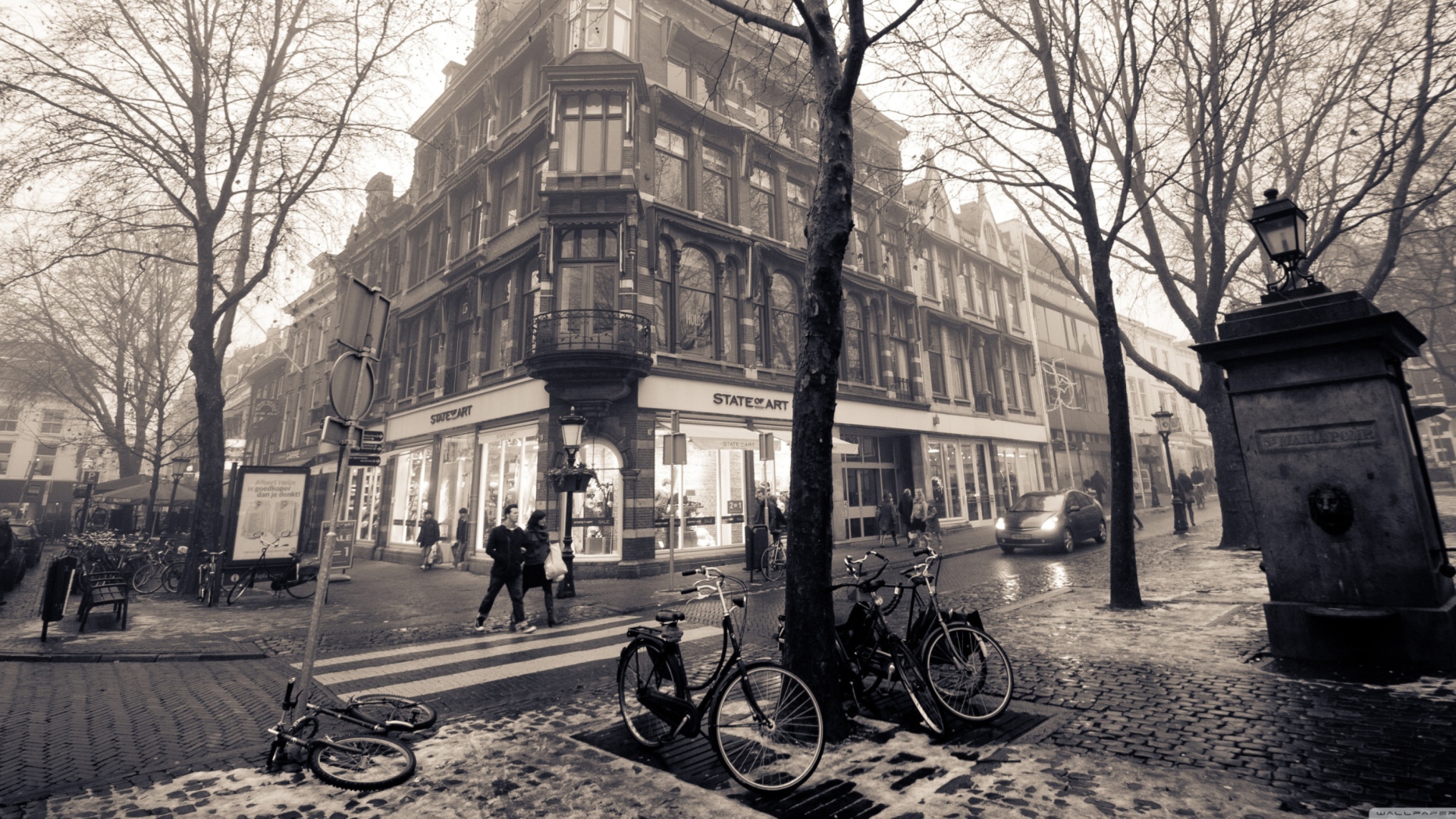 Screenshot №1 pro téma Mariaplaats - Misty Utrecht In Winter 1920x1080