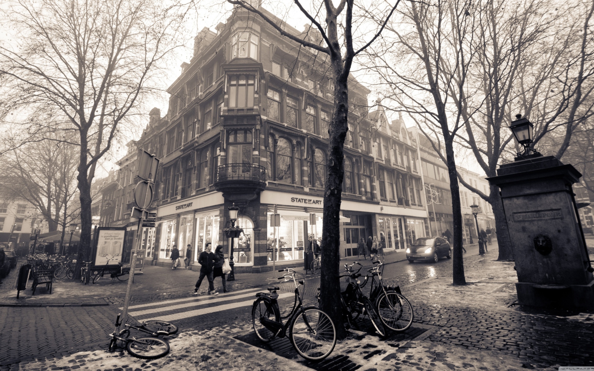 Screenshot №1 pro téma Mariaplaats - Misty Utrecht In Winter 1920x1200