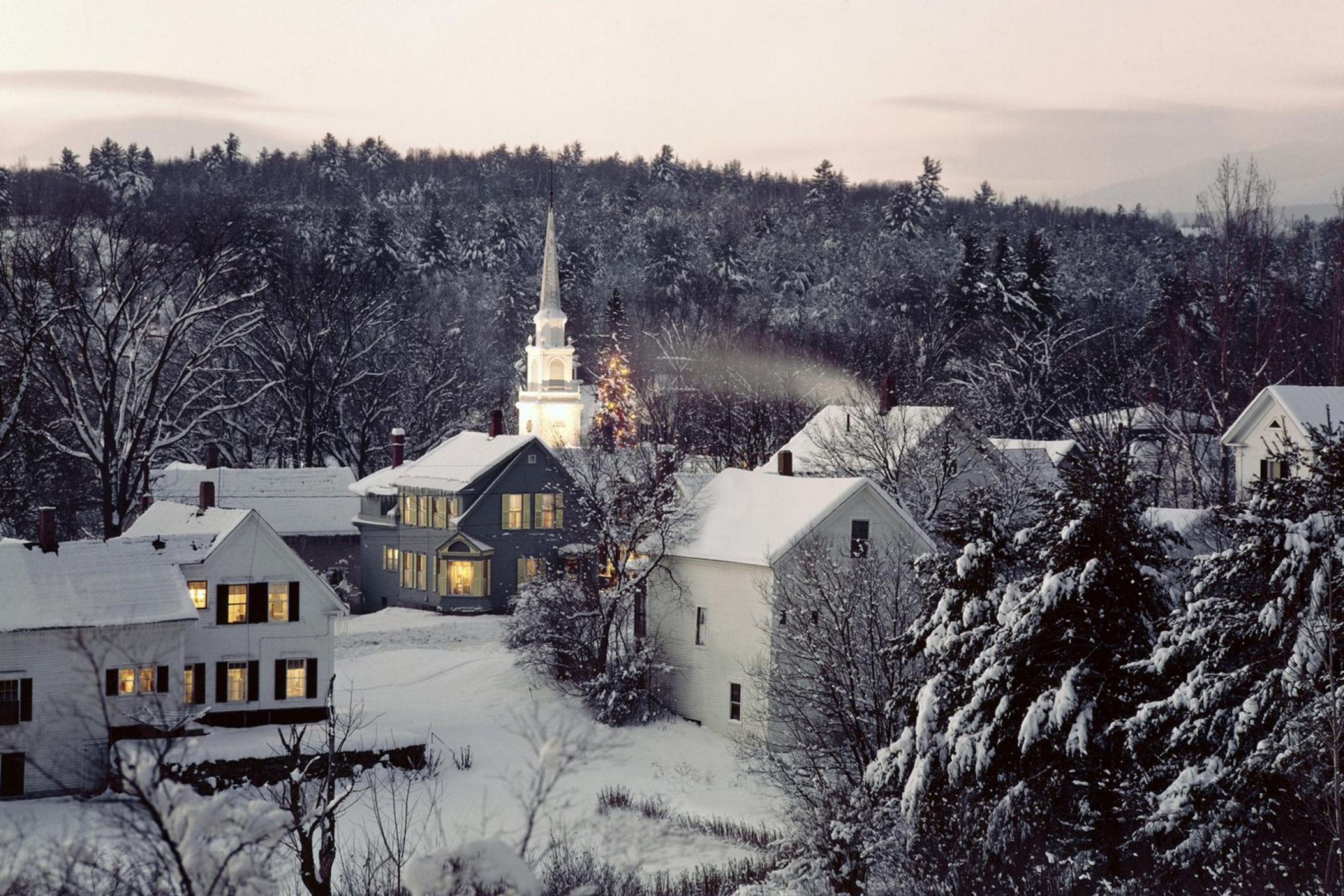 Das Christmas in New England Wallpaper 2880x1920