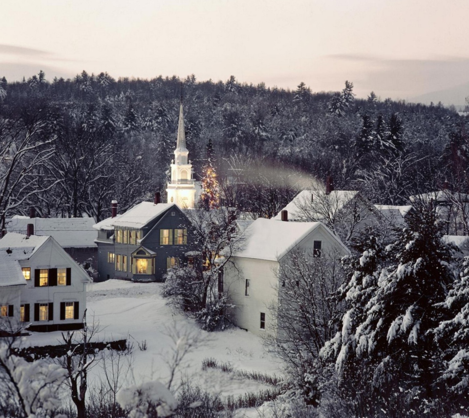 Das Christmas in New England Wallpaper 960x854