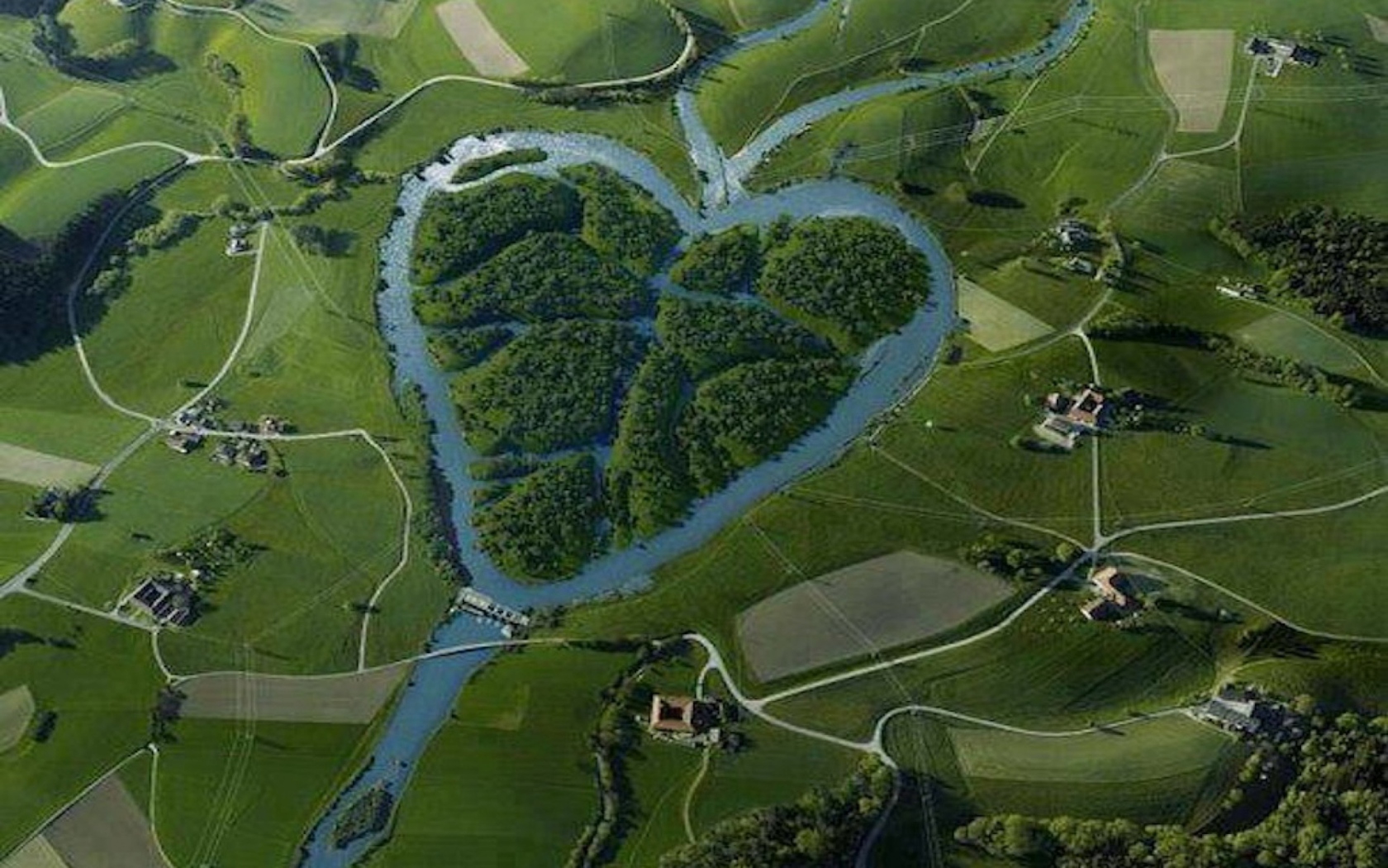 Fondo de pantalla Heartshaped River North Dakota 1680x1050