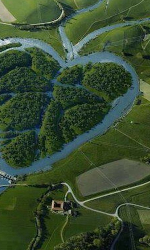 Heartshaped River North Dakota screenshot #1 480x800