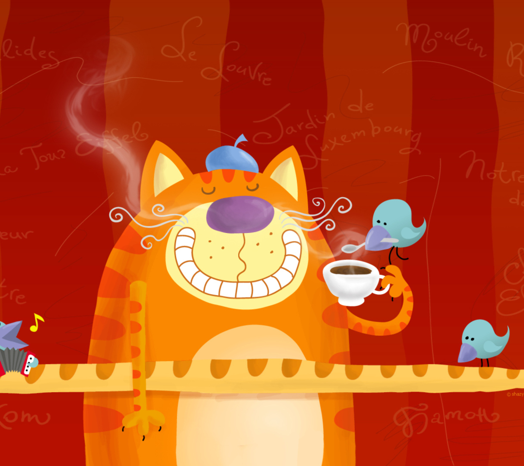 Das Cats Breakfast Wallpaper 1080x960
