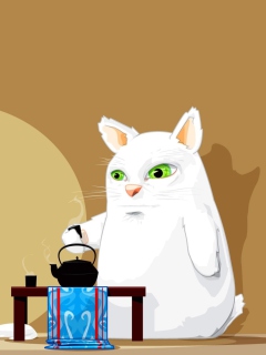 Screenshot №1 pro téma Tea Cat 240x320