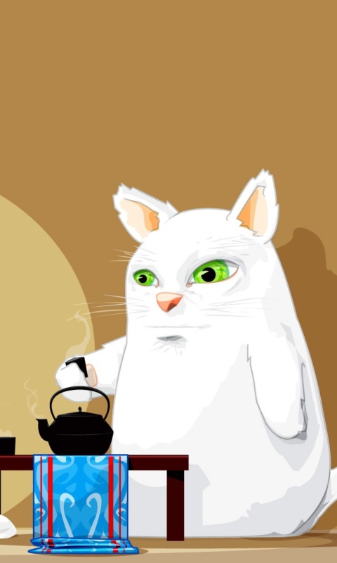 Screenshot №1 pro téma Tea Cat 480x800