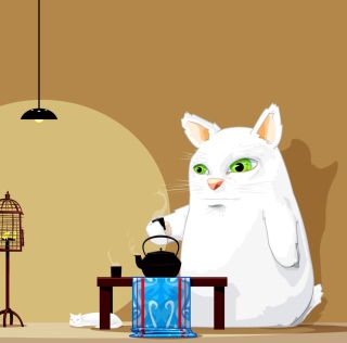 Tea Cat - Obrázkek zdarma pro 128x128